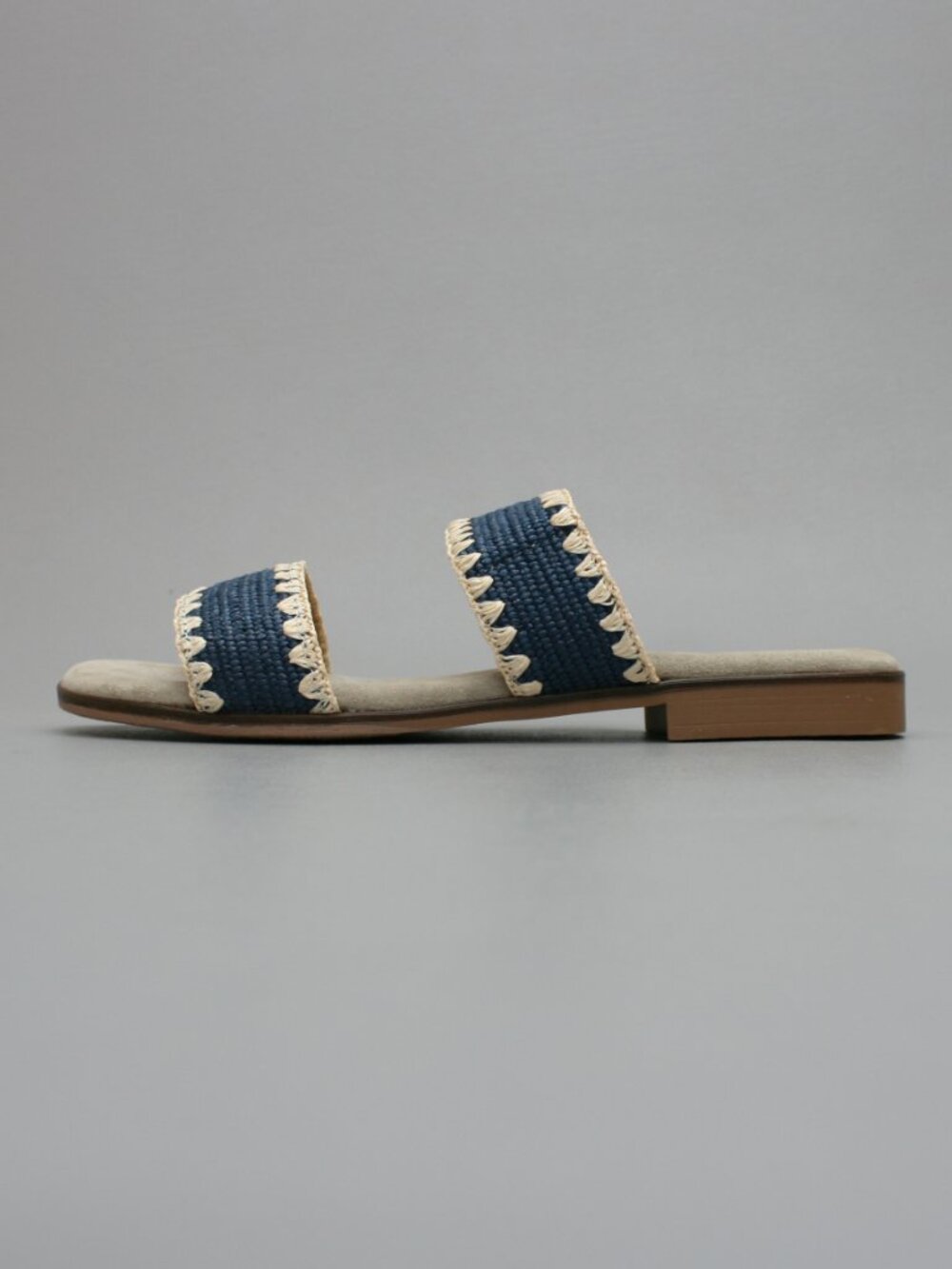 Charleston Shoe Co. 42 Ladies 11 Majorca Jute Navy Blue Slip-on Shoes Sandals - Picture 3 of 10